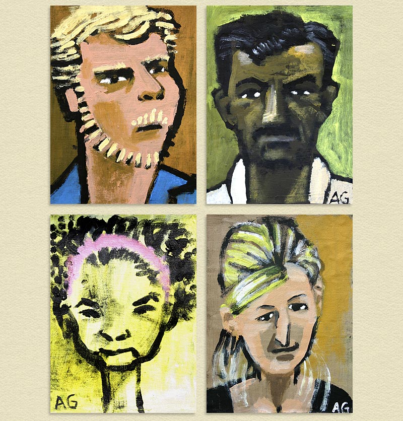 vier Portraits